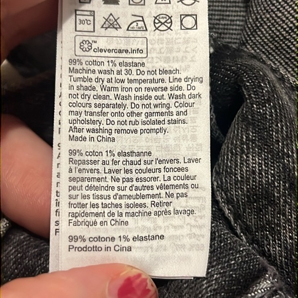 ALLSAINTS Dean Damaged Slim Fit Cropped Jeans in Washed Black Size 38 - Picture 13 of 13